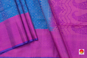 Blue Jacquard Handwoven Soft Silk Saree Pure Silk For Festive Wear PV RSP 139 - Silk Sari - Panjavarnam PV RSP 139