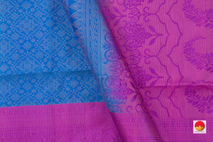 Blue Jacquard Handwoven Soft Silk Saree Pure Silk For Festive Wear PV RSP 139 - Silk Sari - Panjavarnam PV RSP 139