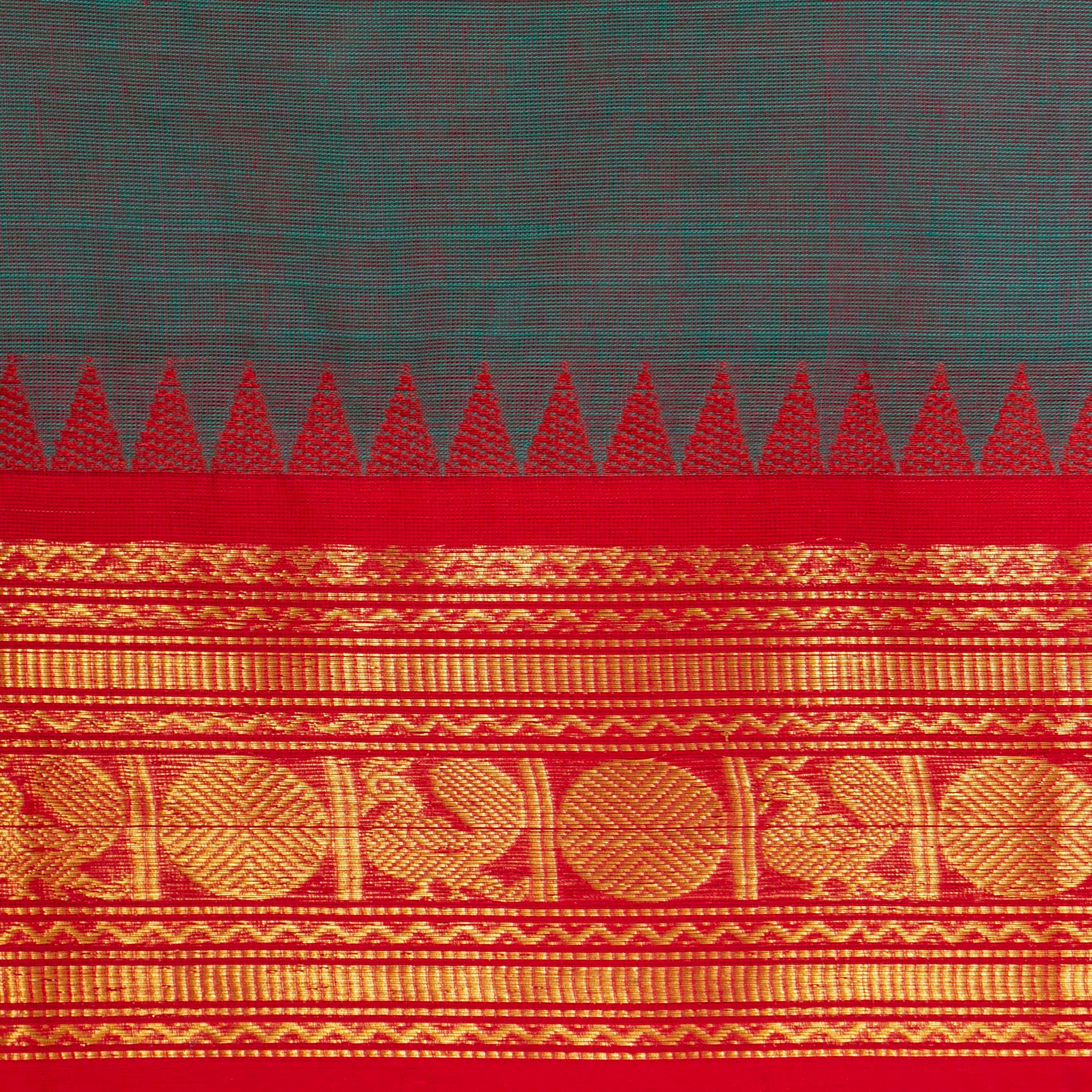 Blue Kanchi Cotton Saree Ganga Jamuna Border PV MM KC 191 - Cotton Saree - Panjavarnam PV MM KC 191