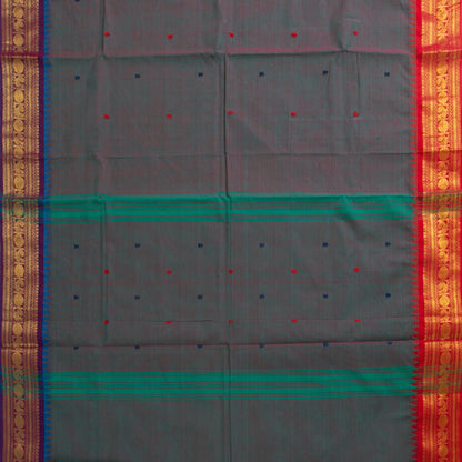 Blue Kanchi Cotton Saree Ganga Jamuna Border PV MM KC 191 - Cotton Saree - Panjavarnam PV MM KC 191