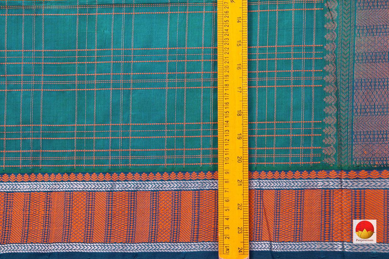 Blue Kanchi Silk Cotton Saree With Silk Thread Work Handwoven For Office Wear PV KSC 1210 - Silk Cotton - Panjavarnam