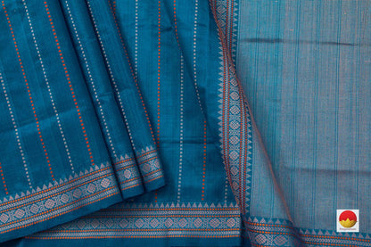 Blue Kanchi Silkcotton Saree For Office Wear PV KSC 1231 - Silk Cotton - Panjavarnam PV KSC 1231