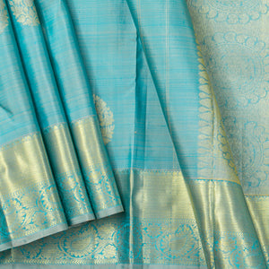 Blue Kanchipuram Silk Saree For Festive Wear PV NYC 1564 - Silk Sari - Panjavarnam PV NYC 1564