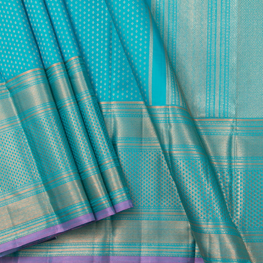 Blue Kanchipuram Silk Saree For Wedding Wear PV NYC 1373 - Silk Sari - Panjavarnam PV NYC 1373
