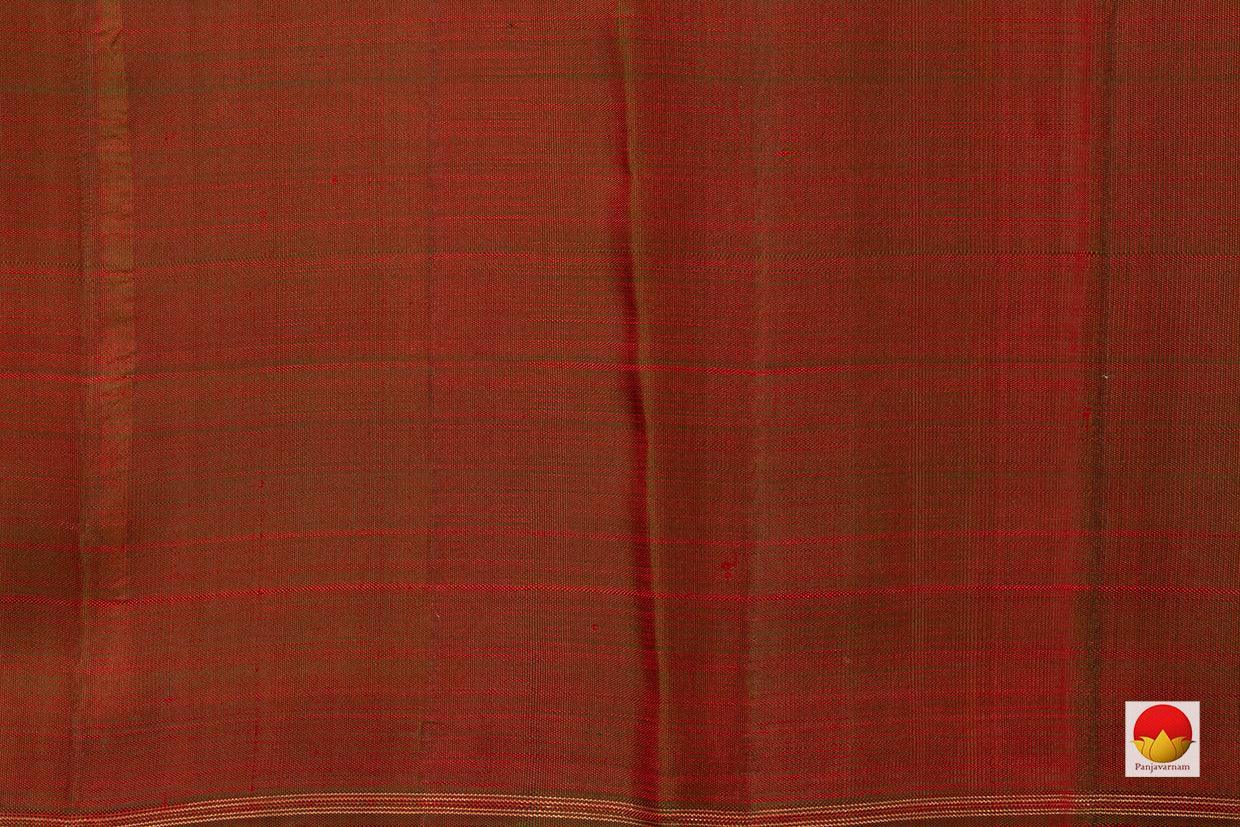 Borderless Multicolour Checks Maroon Pallu Kanchipuram Silk Saree Handwoven Pure Silk Pure Zari For Festive Wear PV NYC 655 - Silk Sari - Panjavarnam PV NYC 655