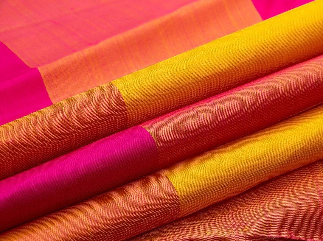 Borderless Multicolour Checks Maroon Pallu Kanchipuram Silk Saree Handwoven Pure Silk Pure Zari For Festive Wear PV NYC 655 - Silk Sari - Panjavarnam PV NYC 655