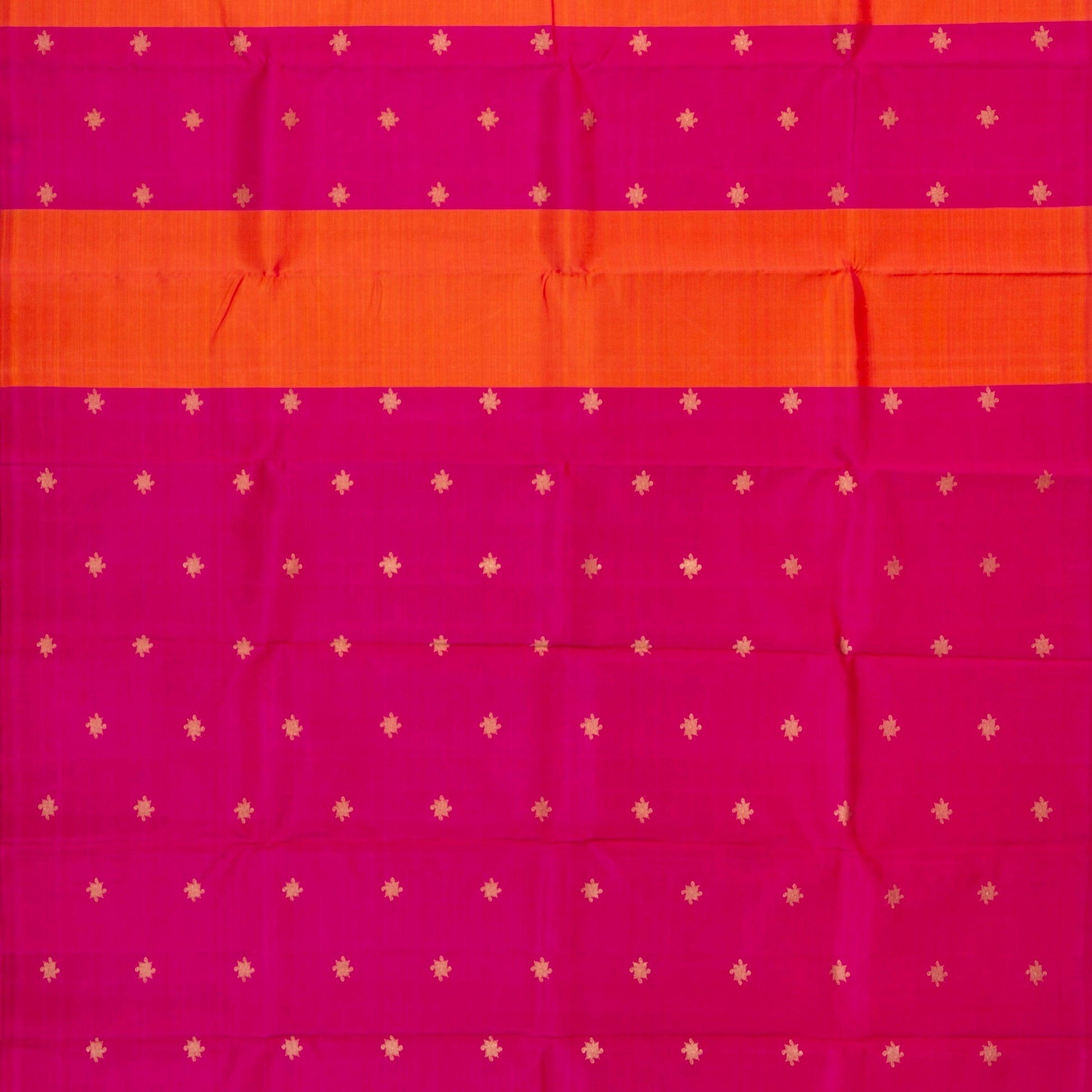Borderless Pink And Orange Kanchipuram Silk Saree For Wedding Wear PV NYC 1288 - Silk Sari - Panjavarnam PV NYC 1288