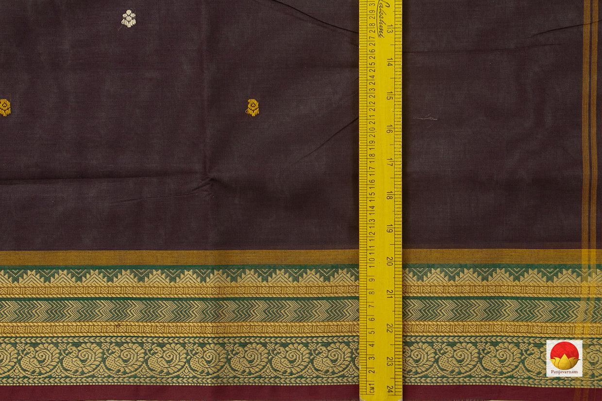 Brown And Mustard Chettinad Cotton Saree For Casual Wear PV SK CC 124 - Cotton Saree - Panjavarnam
