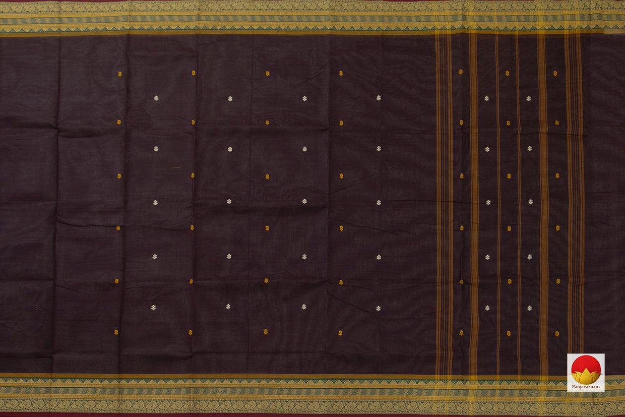 Brown And Mustard Chettinad Cotton Saree For Casual Wear PV SK CC 124 - Cotton Saree - Panjavarnam PV SK CC 124