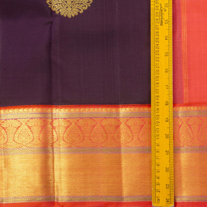 Brown And Orange Kanchipuram Silk Saree For Wedding Wear PV NYC 1262 - Silk Sari - Panjavarnam PV NYC 1262