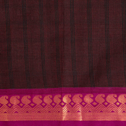 Brown And Pink Kanchi Cotton Saree PV MM KC 138 - Cotton Saree - Panjavarnam PV MM KC 138
