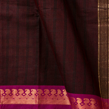 Brown And Pink Kanchi Cotton Saree PV MM KC 138 - Cotton Saree - Panjavarnam PV MM KC 138