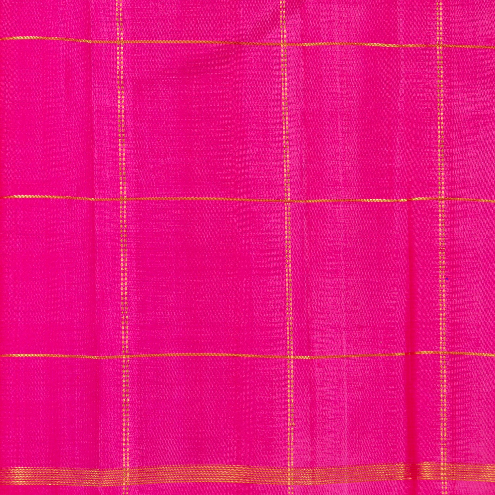 Brown And Pink Kanchipuram Borderless Silk Saree Handwoven Pure Silk Pure Zari For Festive Wear PV NYC 1407 - Silk Sari - Panjavarnam PV NYC 1407