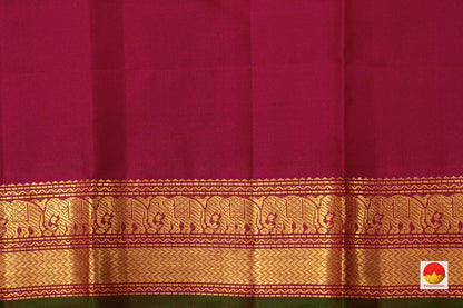 Brown And Pink Kanchipuram Silk Saree Handwoven Pure Silk Pure Zari For Festive Wear PV J 2561 - Silk Sari - Panjavarnam