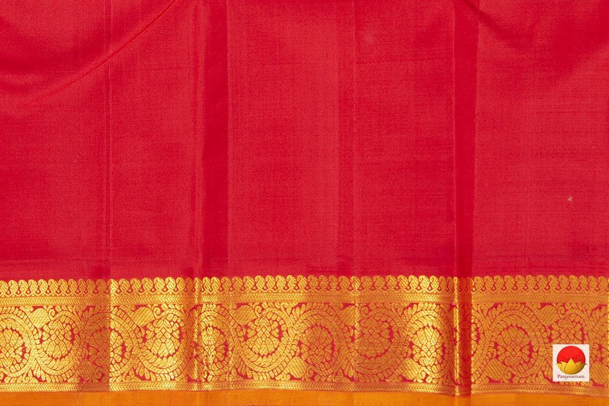 Brown And Red Kanchipuram Silk Saree With Small Border Handwoven Pure Silk For Wedding Wear PV NYC 1040 - Silk Sari - Panjavarnam PV NYC 1040