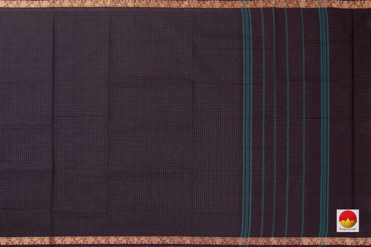 Brown Checked Chettinad Cotton Saree For Casual Wear PV CC 136 - Cotton Saree - Panjavarnam