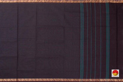 Brown Checked Chettinad Cotton Saree For Casual Wear PV CC 136 - Cotton Saree - Panjavarnam
