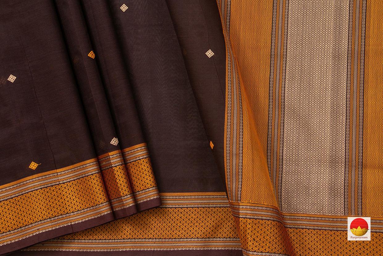 Brown Kanchi Silkcotton Saree For Office Wear PV KSC 1230 - Silk Cotton - Panjavarnam