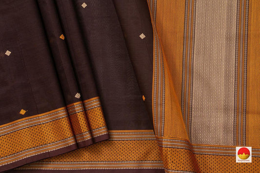 Brown Kanchi Silkcotton Saree For Office Wear PV KSC 1230 - Silk Cotton - Panjavarnam