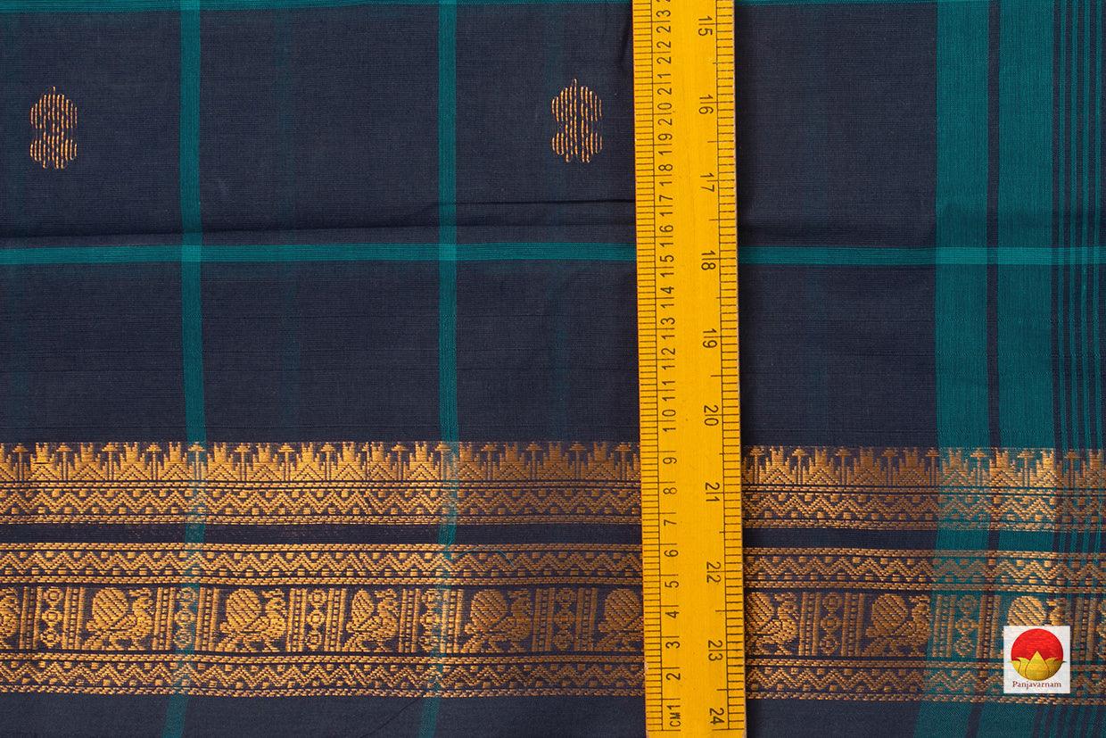 Dark Blue Chettinad Cotton Saree For Casual Wear PV SK CC 102 - Cotton Saree - Panjavarnam