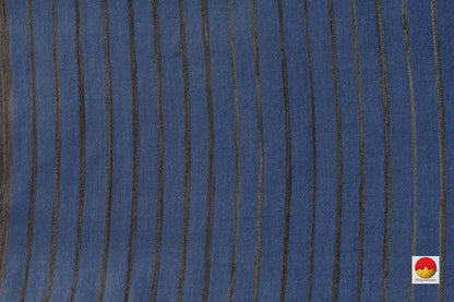 Dark Brown And Blue Pure Tussar Silk Saree Handwoven Light Weight For Office Wear PT 732 - Tussar Silk - Panjavarnam