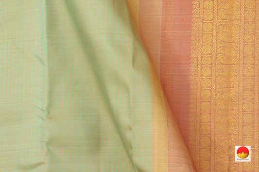 Elachi Green Kanchipuram Silk Saree Handwoven Pure Silk Pure Zari For Wedding Wear PV NYC 838 - Silk Sari - Panjavarnam PV NYC 838