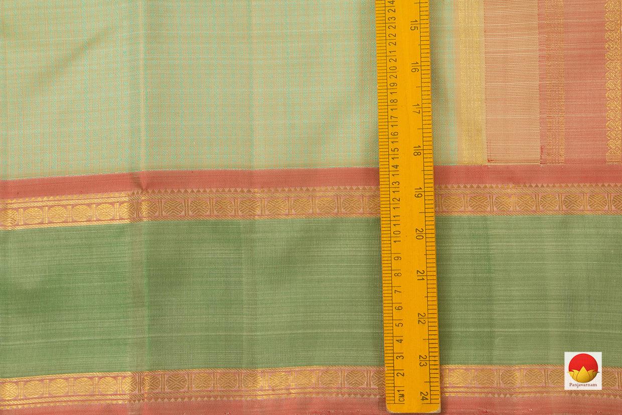 Elachi Green Kanchipuram Silk Saree Handwoven Pure Silk Pure Zari For Wedding Wear PV NYC 838 - Silk Sari - Panjavarnam PV NYC 838