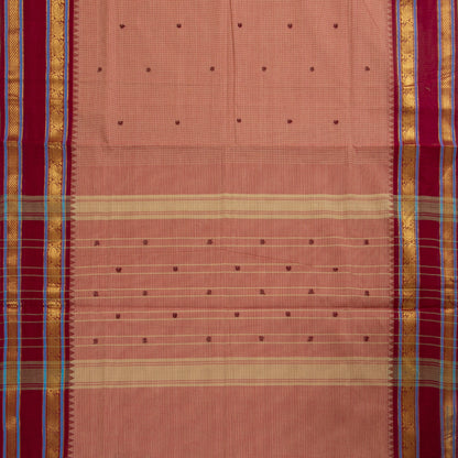 Gheva And Maroon Kanchi Cotton Saree PV MM KC 297 - Cotton Saree - Panjavarnam PV MM KC 297