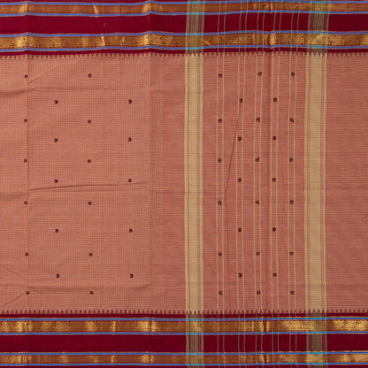 Gheva And Maroon Kanchi Cotton Saree PV MM KC 297 - Cotton Saree - Panjavarnam PV MM KC 297