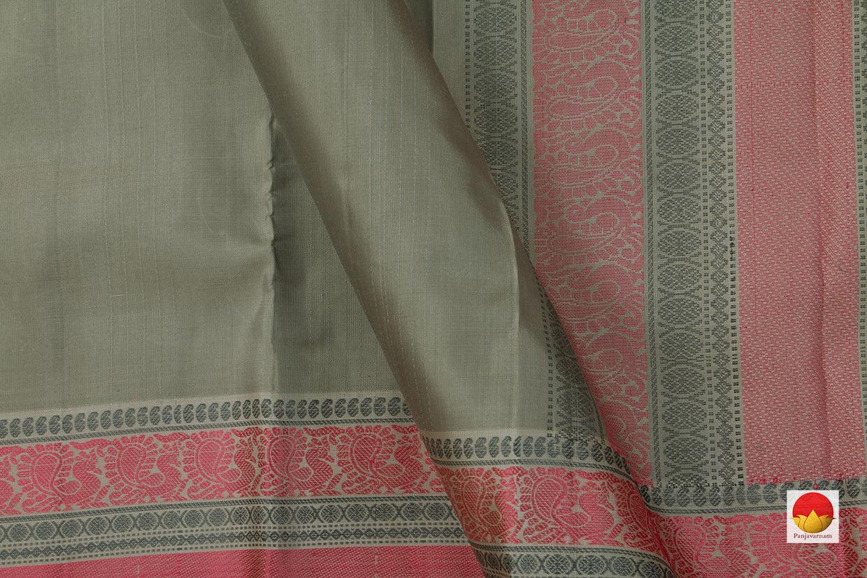 Green And Blue Dual Shade Kanchipuram Silk Saree Handwoven Pure Silk No Zari For Office Wear PV RM NZ 421 - Silk Sari - Panjavarnam PV RM NZ 421