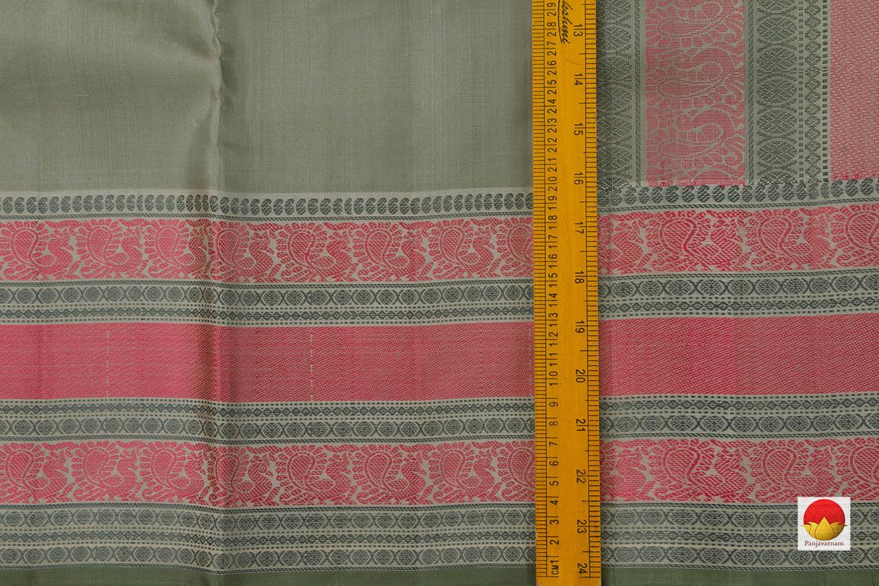 Green And Blue Dual Shade Kanchipuram Silk Saree Handwoven Pure Silk No Zari For Office Wear PV RM NZ 421 - Silk Sari - Panjavarnam PV RM NZ 421