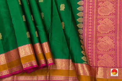 Green And Magenta Handwoven Soft Silk Saree Pure Silk For Festive Wear PV RSP 106 - Silk Sari - Panjavarnam