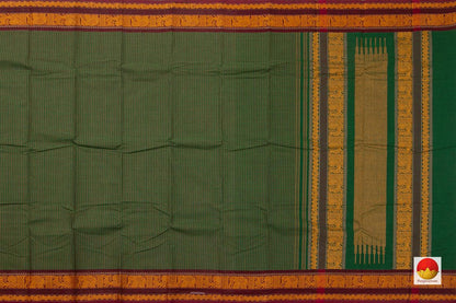 Green And Maroon Checked Kanchi Cotton Saree For Office Wear PV KC 365 - Cotton Saree - Panjavarnam PV KC 365