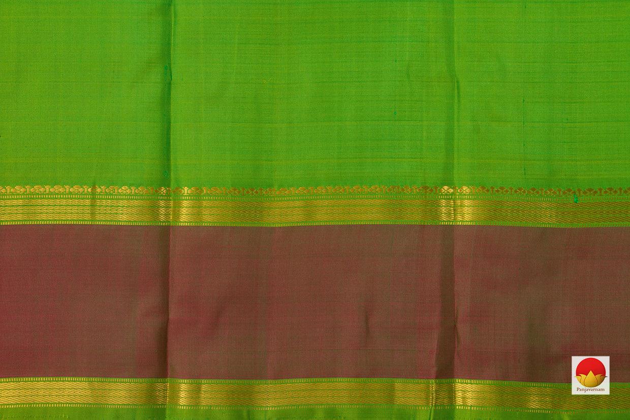 Green And Maroon Checked Kanchipuram Silk Saree Handwoven Pure Silk Pure Zari For Festive Wear PV NYC 884 - Silk Sari - Panjavarnam PV NYC 884