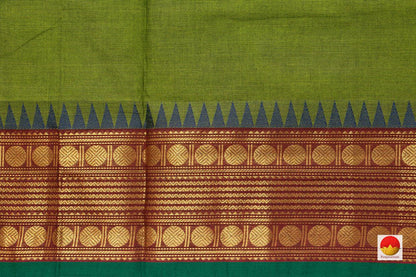 Green And Maroon Chettinad Cotton Saree For Casual Wear PV CC 154 - Cotton Saree - Panjavarnam