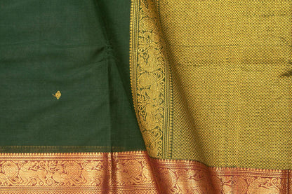 Green And Maroon Kanchi Cotton Saree For Office Wear PV NYC KC 1057 - Cotton Saree - Panjavarnam PV NYC KC 1057