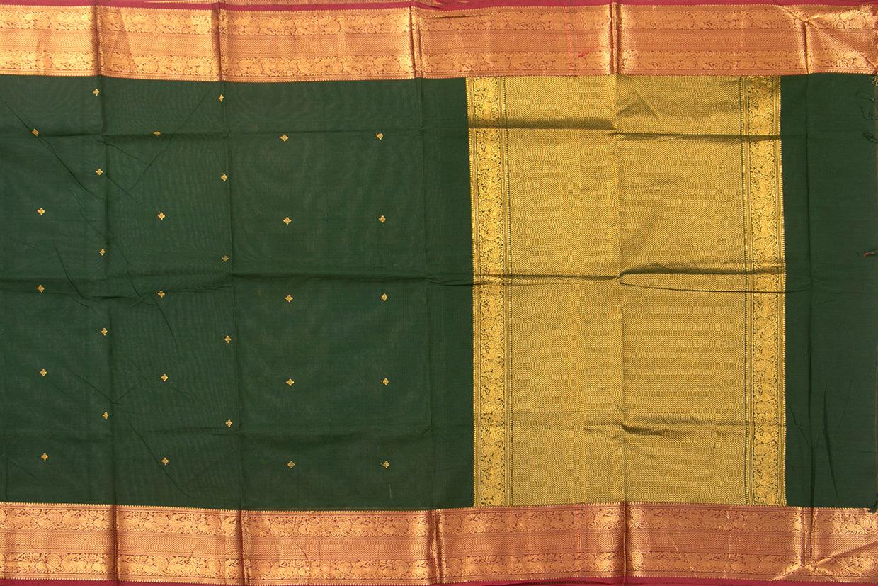 Green And Maroon Kanchi Cotton Saree For Office Wear PV NYC KC 1057 - Cotton Saree - Panjavarnam PV NYC KC 1057