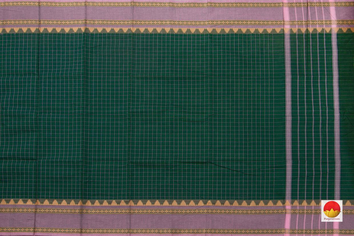 Green And Mauve Chettinad Cotton Saree For Casual Wear PV SK CC 119 - Cotton Saree - Panjavarnam