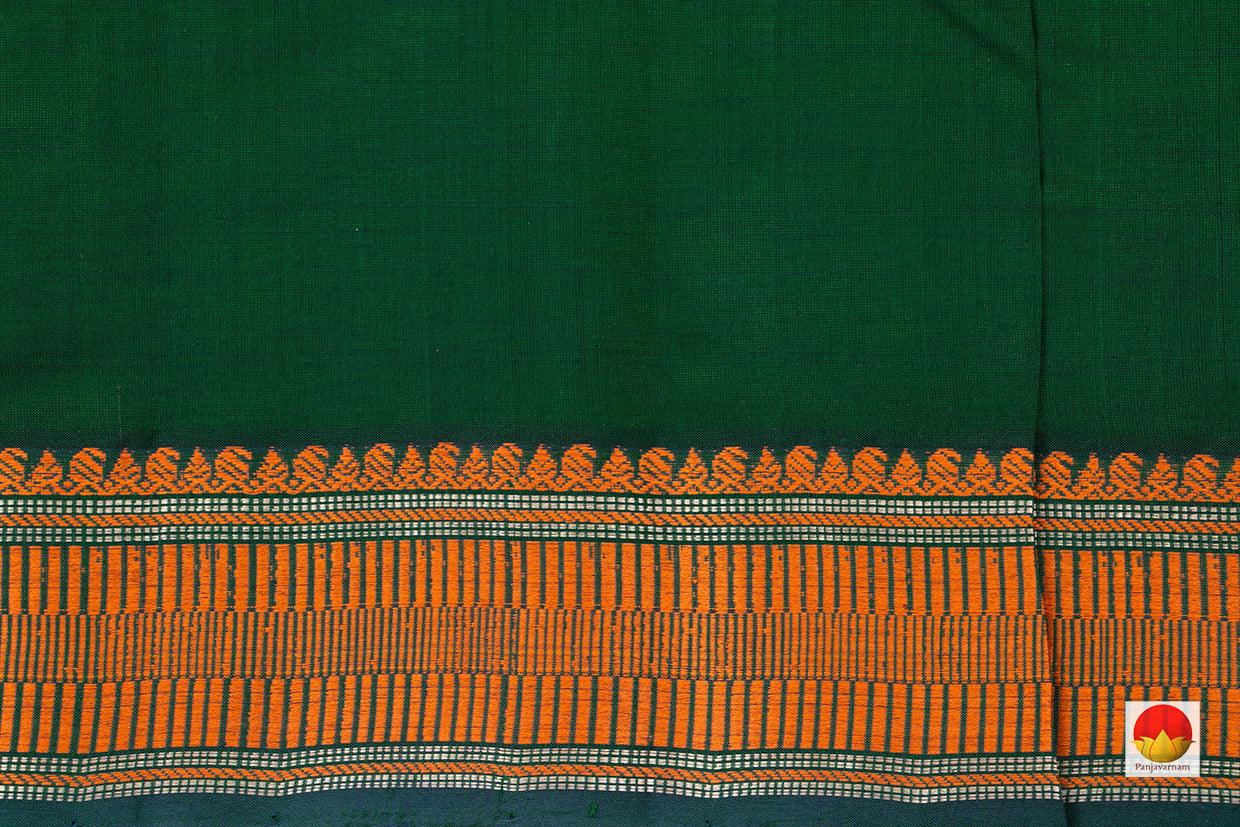 Green And Mustard Kanchi Silk Cotton Saree With Silk Thread Work Handwoven For Office Wear PV KSC 1196 - Silk Cotton - Panjavarnam