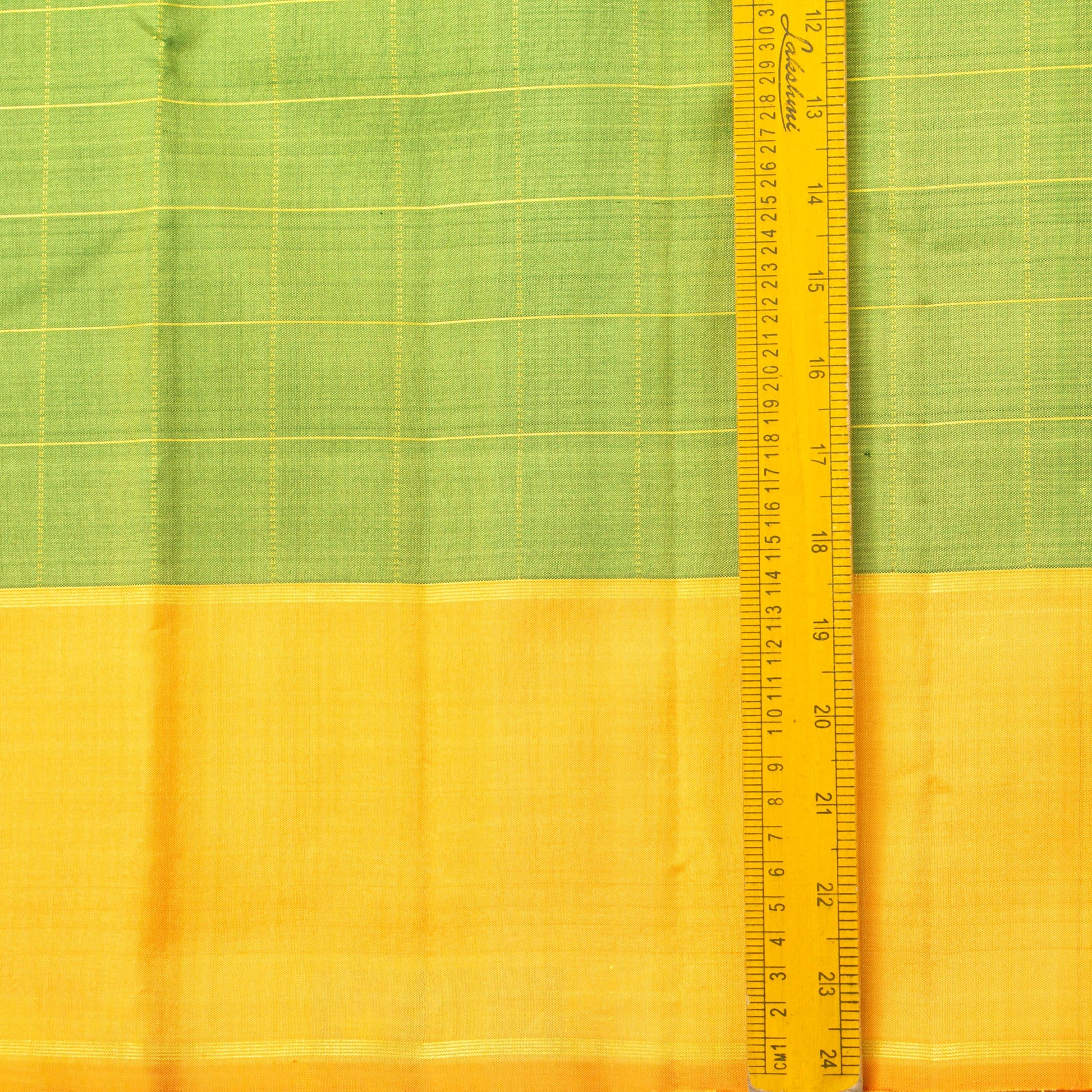 Green And Orange Kanchipuram Silk Saree For Wedding Wear PV NYC 1410 - Silk Sari - Panjavarnam PV NYC 1410