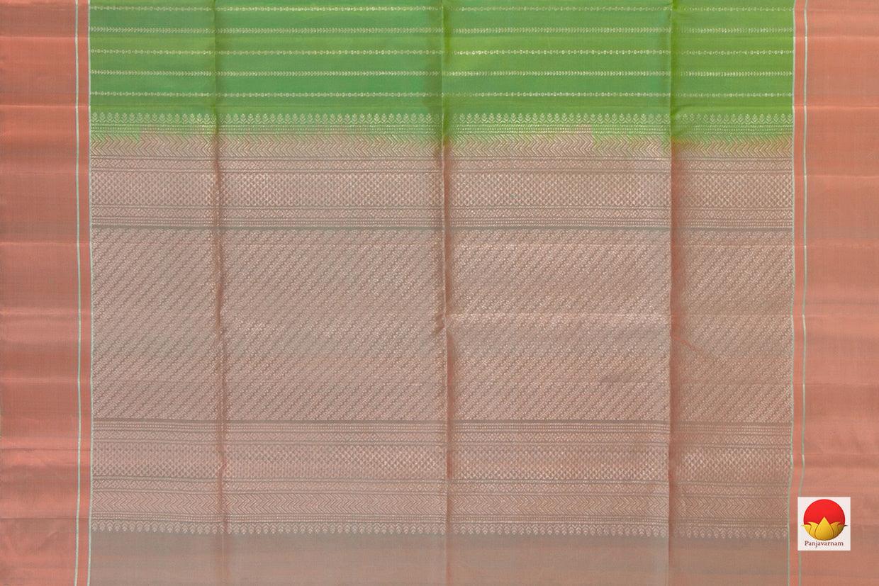 Green And Peach Handwoven Soft Silk Saree Pure Silk For Festive Wear PV KU 102 - Silk Sari - Panjavarnam