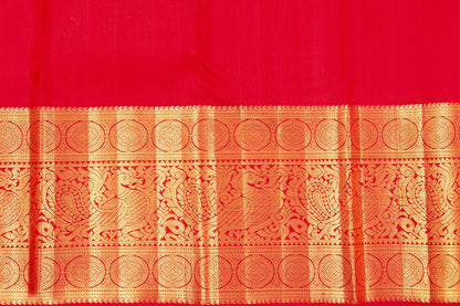 Green And Red Kanchipuram Silk Saree With Gold Zari Checks And Morning Evening Border Handwoven Pure Silk For Wedding Wear PV NYC 1051 - Silk Sari - Panjavarnam