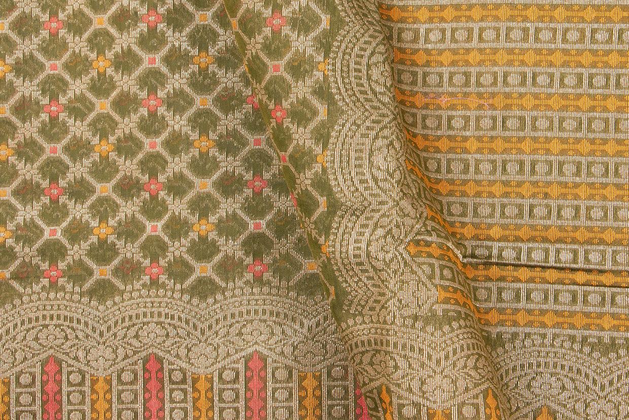Green Banarasi Silk Cotton Saree For Party Wear PSC NYC 1104 - Silk Cotton - Panjavarnam