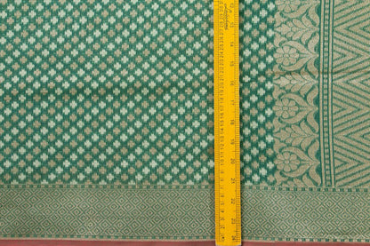 Green Banarasi Silk Cotton Saree With Antique Zari For Party Wear PSC NYC 1103 - Silk Cotton - Panjavarnam