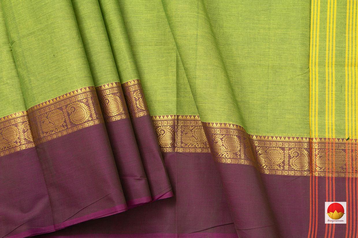 Green Ganga Jamuna Border Chettinad Cotton Saree For Casual Wear PV SK CC 127 - Cotton Saree - Panjavarnam
