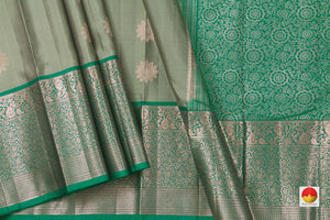 Green Handwoven Soft Silk Saree Pure Silk For Festive Wear PV KU 106 - Silk Sari - Panjavarnam PV KU 106