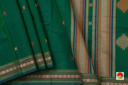 Green Kanchi Cotton Saree For Office Wear PV KC 378 - Cotton Saree - Panjavarnam