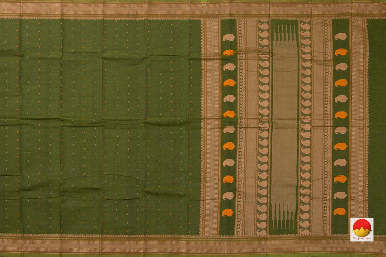 Green Kanchi Cotton Saree For Office Wear PV KC 389 - Cotton Saree - Panjavarnam