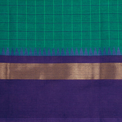Green Kanchi Cotton Saree Ganga Jamuna Border PV MM KC 130 - Cotton Saree - Panjavarnam PV MM KC 130