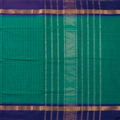Green Kanchi Cotton Saree Ganga Jamuna Border PV MM KC 130 - Cotton Saree - Panjavarnam PV MM KC 130
